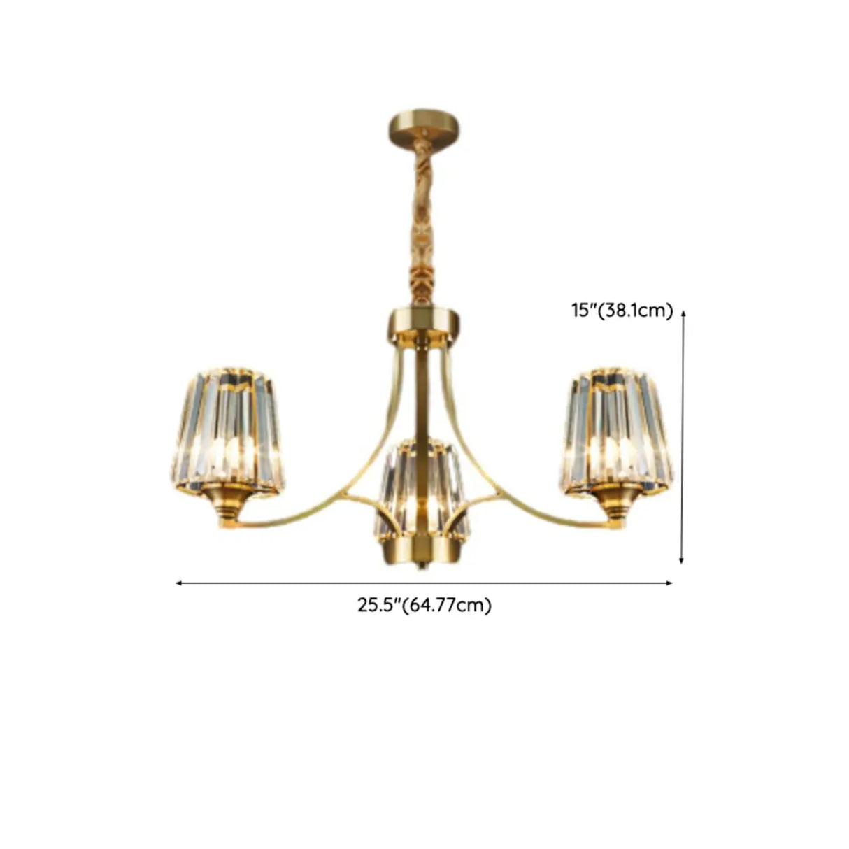 10-Light Modern Luxury Brass Crystal Chandelier