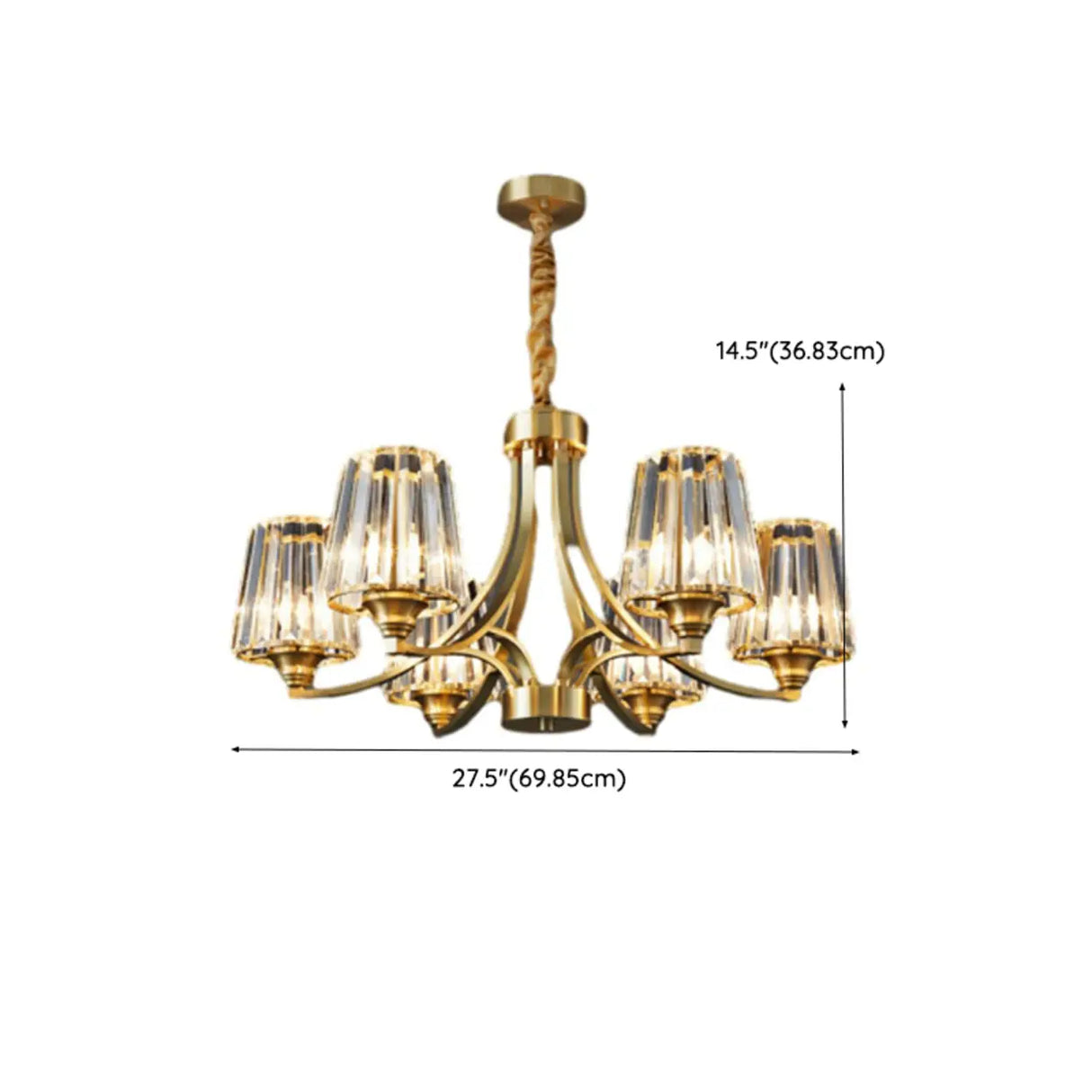 10-Light Modern Luxury Brass Crystal Chandelier Image - 17
