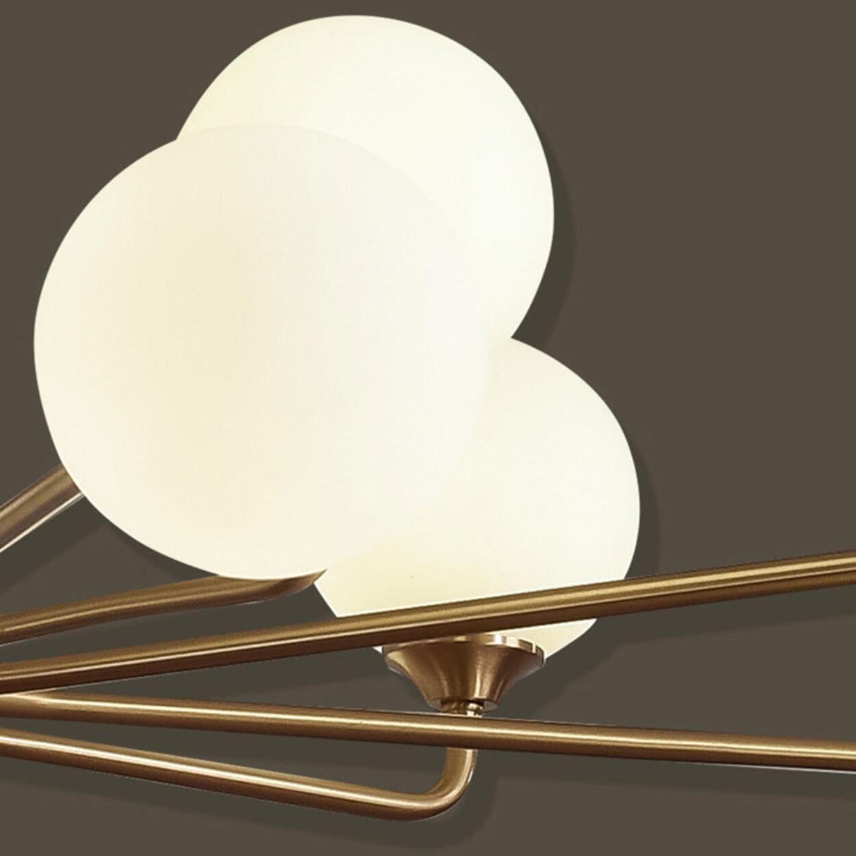 12-Light Modern Gold White Globe Chandelier Image - 9