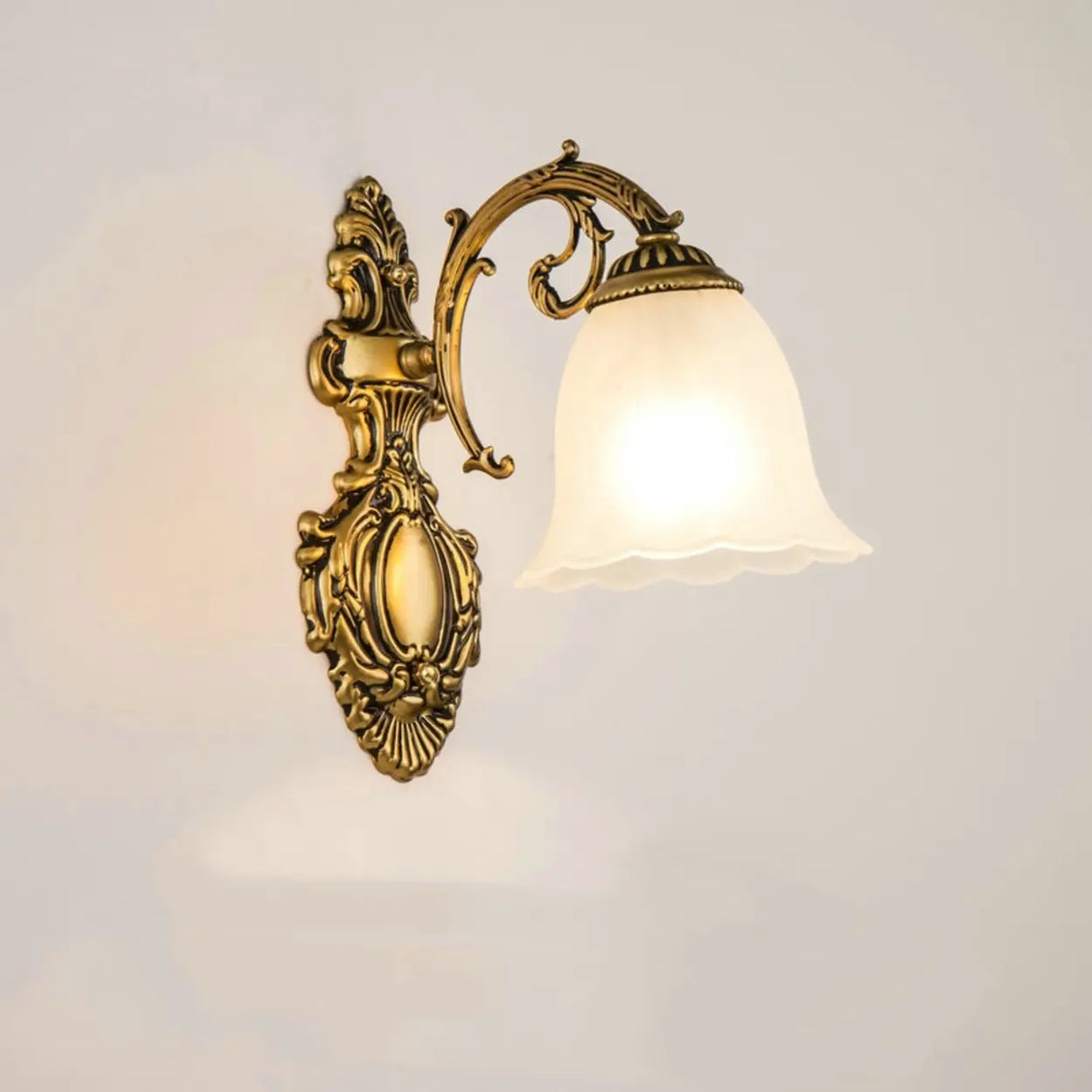 2-Light European White Bell-Shaped LED Vanity Light Image - 4