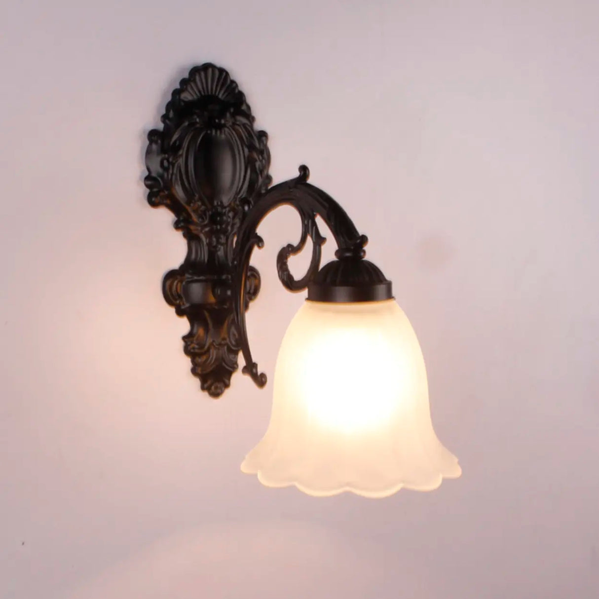 2-Light European White Bell-Shaped LED Vanity Light Image - 6