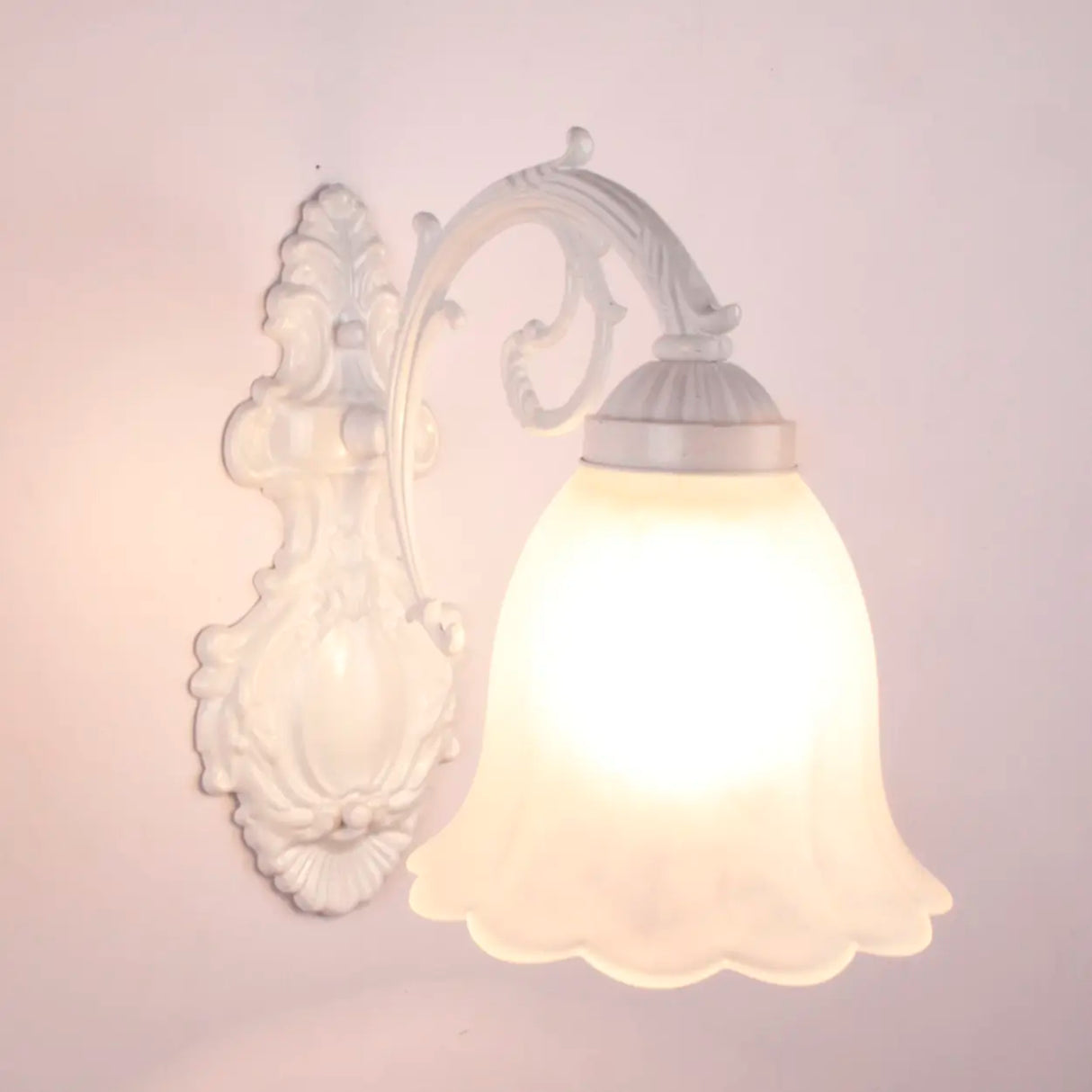 2-Light European White Bell-Shaped LED Vanity Light Image - 8