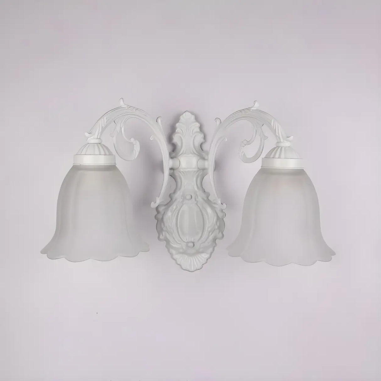 2-Light European White Bell-Shaped LED Vanity Light Image - 9