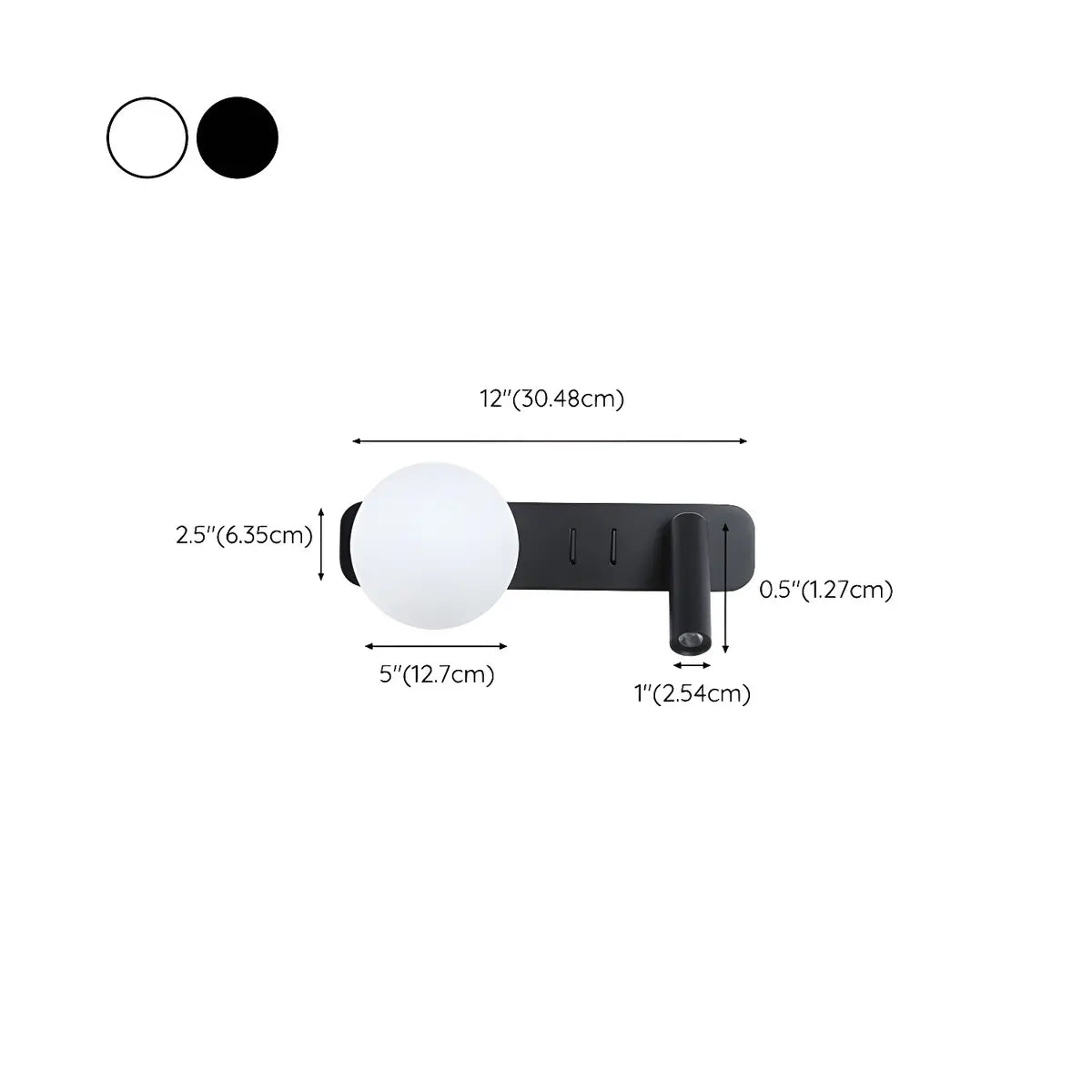 2-Light Minimalist Globe Glass Cylinder Reading Wall Lamp