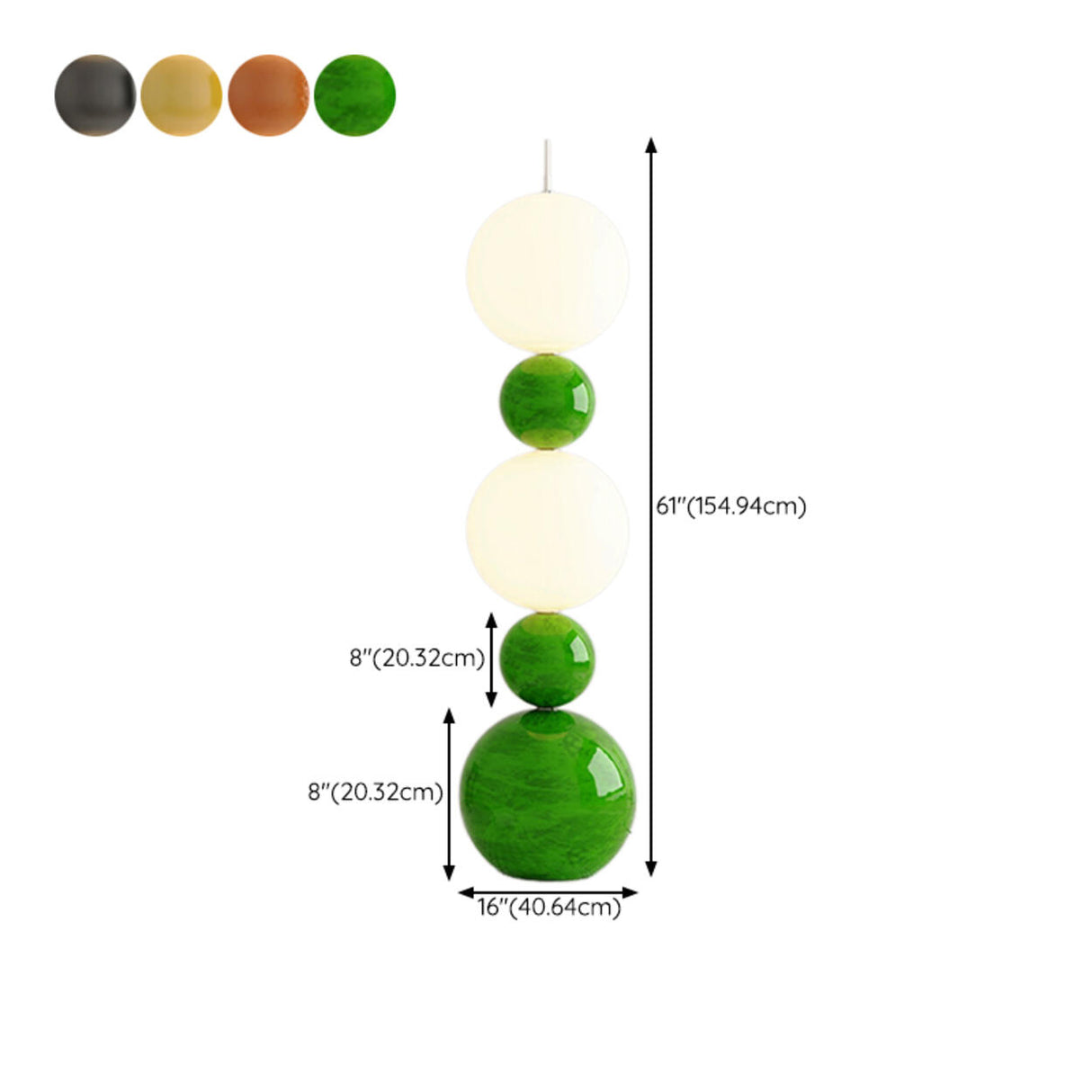 2-Light Scandinavian Gourd-Shaped Orange Floor Lamp