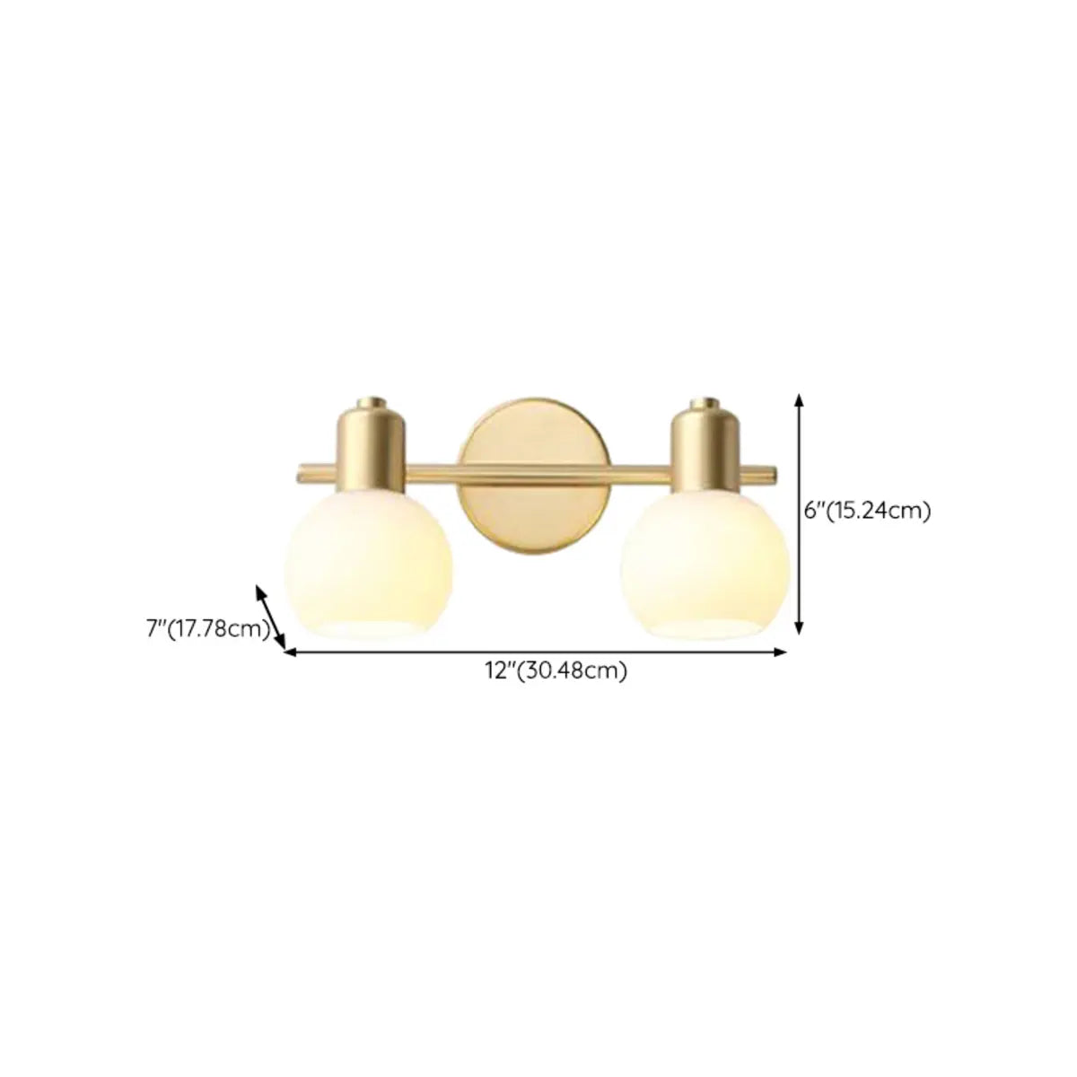 3-Light Adjustable Modern Brass Globe Vanity Light