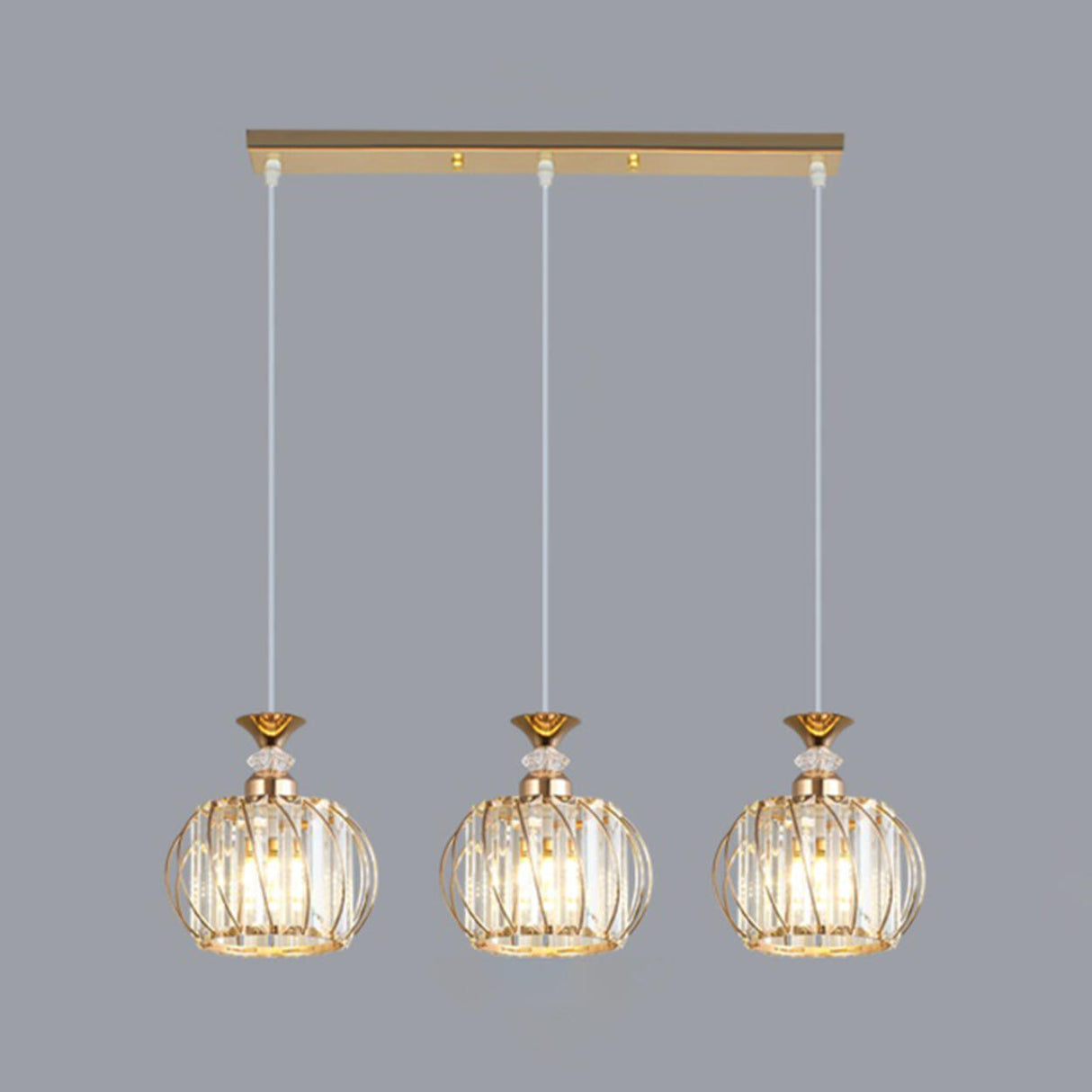 3-Light Cage and Cylinder Contemporary Island Light Image - 2