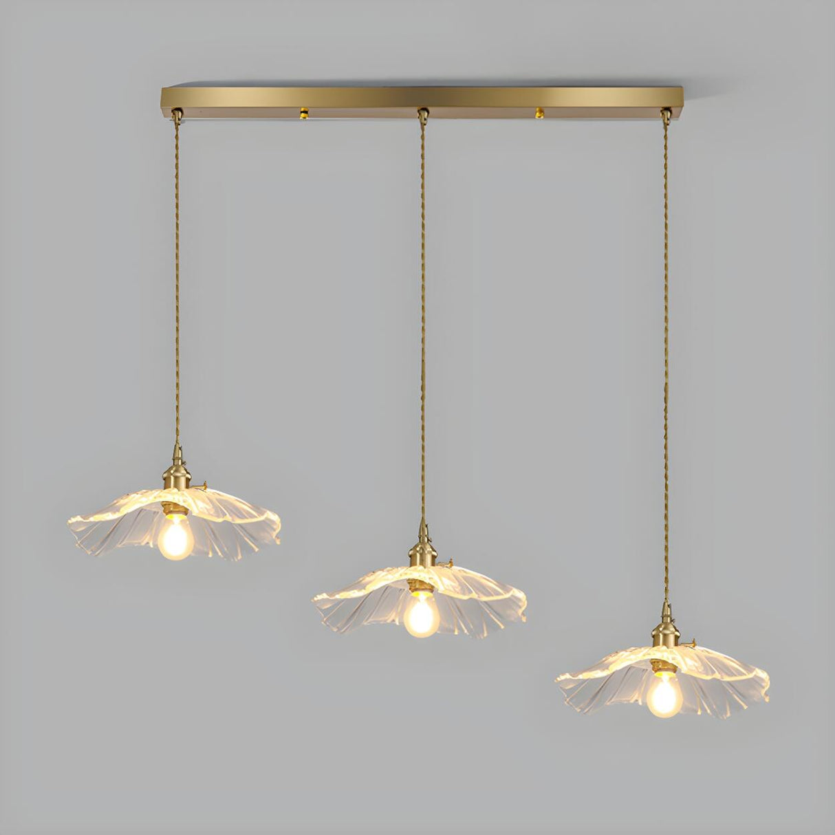 3-Light Elegant Floral Adjustable Island Light Fixture Image - 6