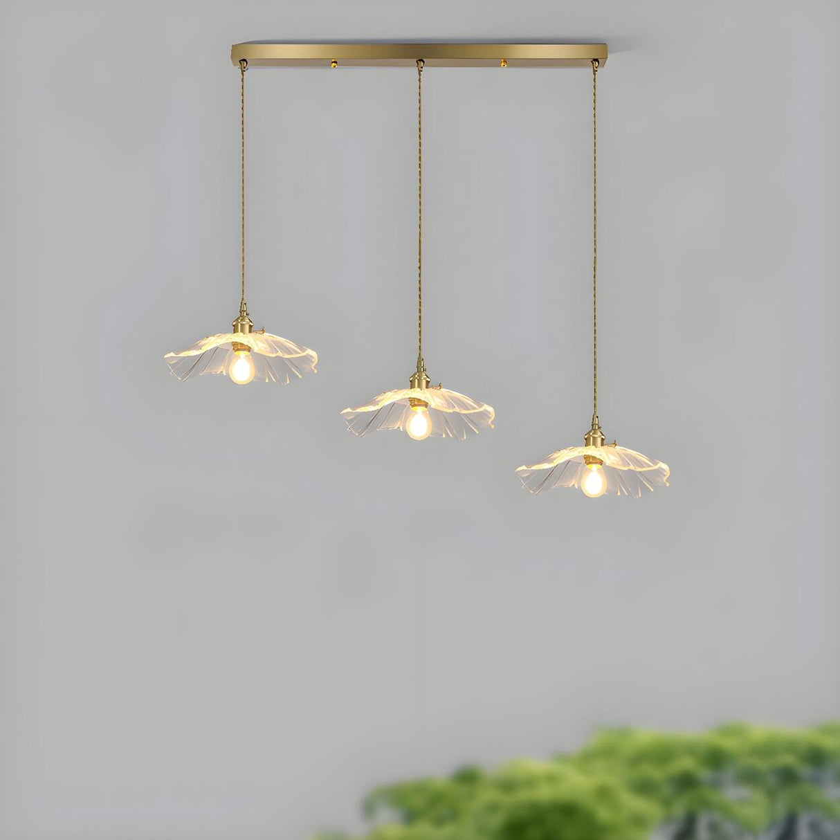 3-Light Elegant Floral Adjustable Island Light Fixture Image - 8