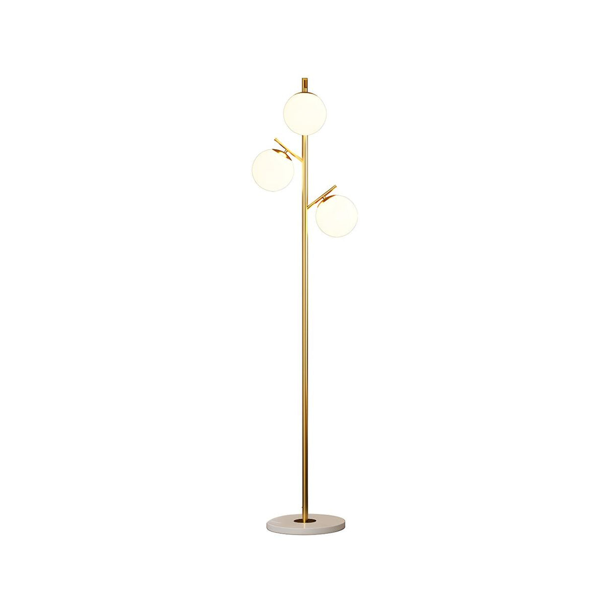 3-Light Globe Contemporary Gold Metal Floor Lamp Image - 6