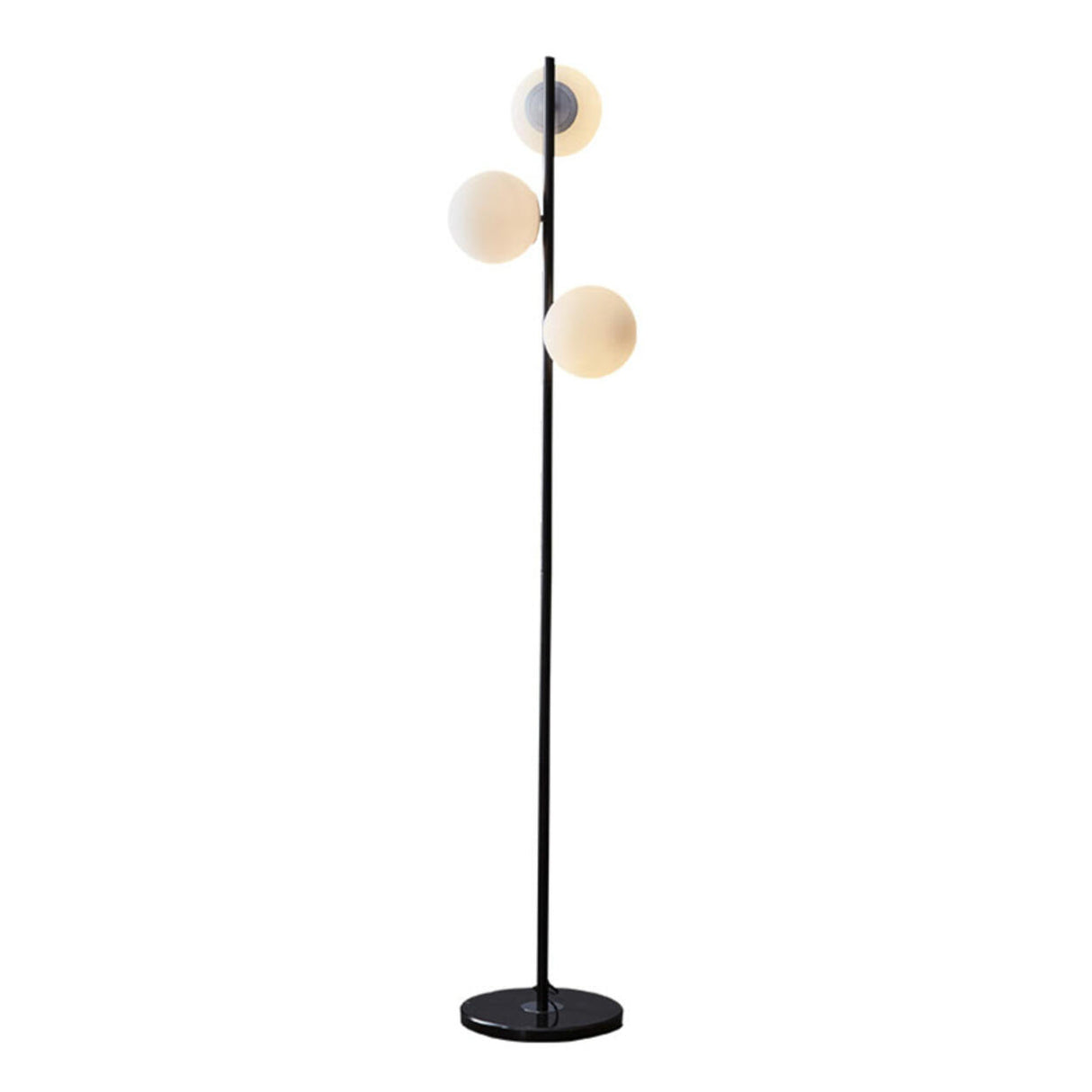 3-Light Globe Gold Stand and Marble Base Floor Lamp Image - 5
