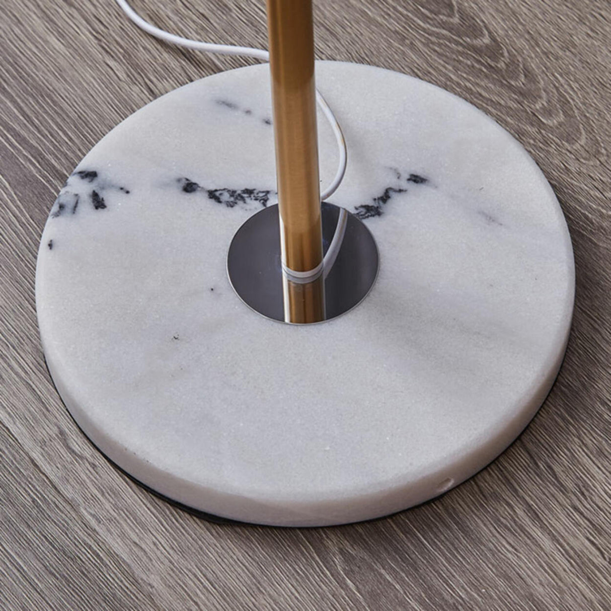 3-Light Globe Gold Stand and Marble Base Floor Lamp Image - 8