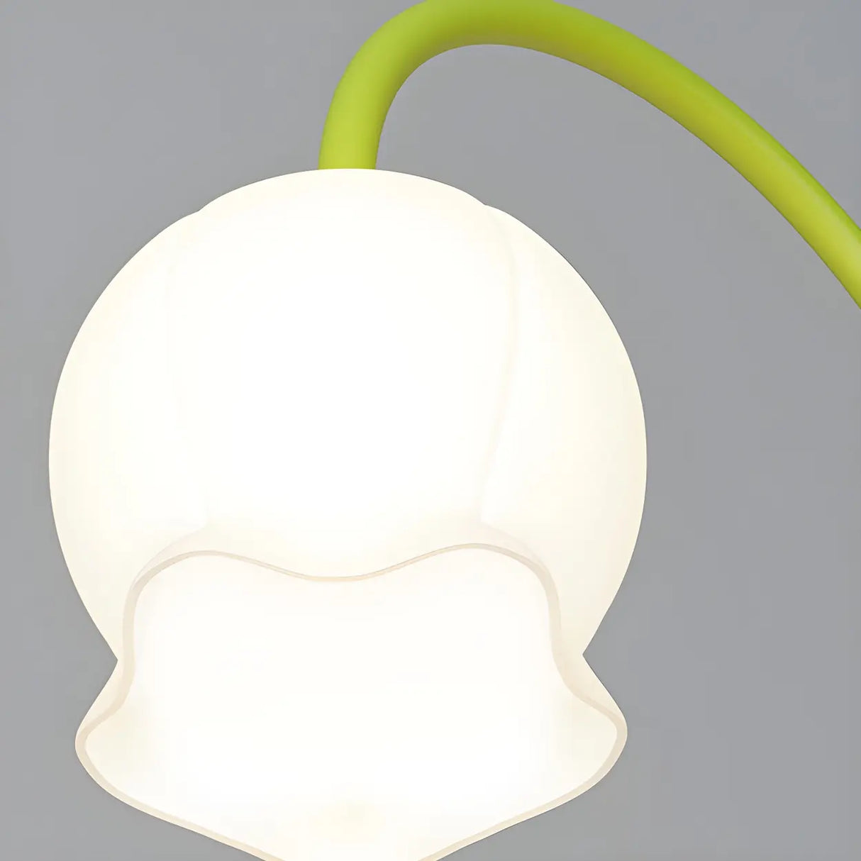 3-Light Green Floral Glass Contemporary Floor Lamp Image - 9