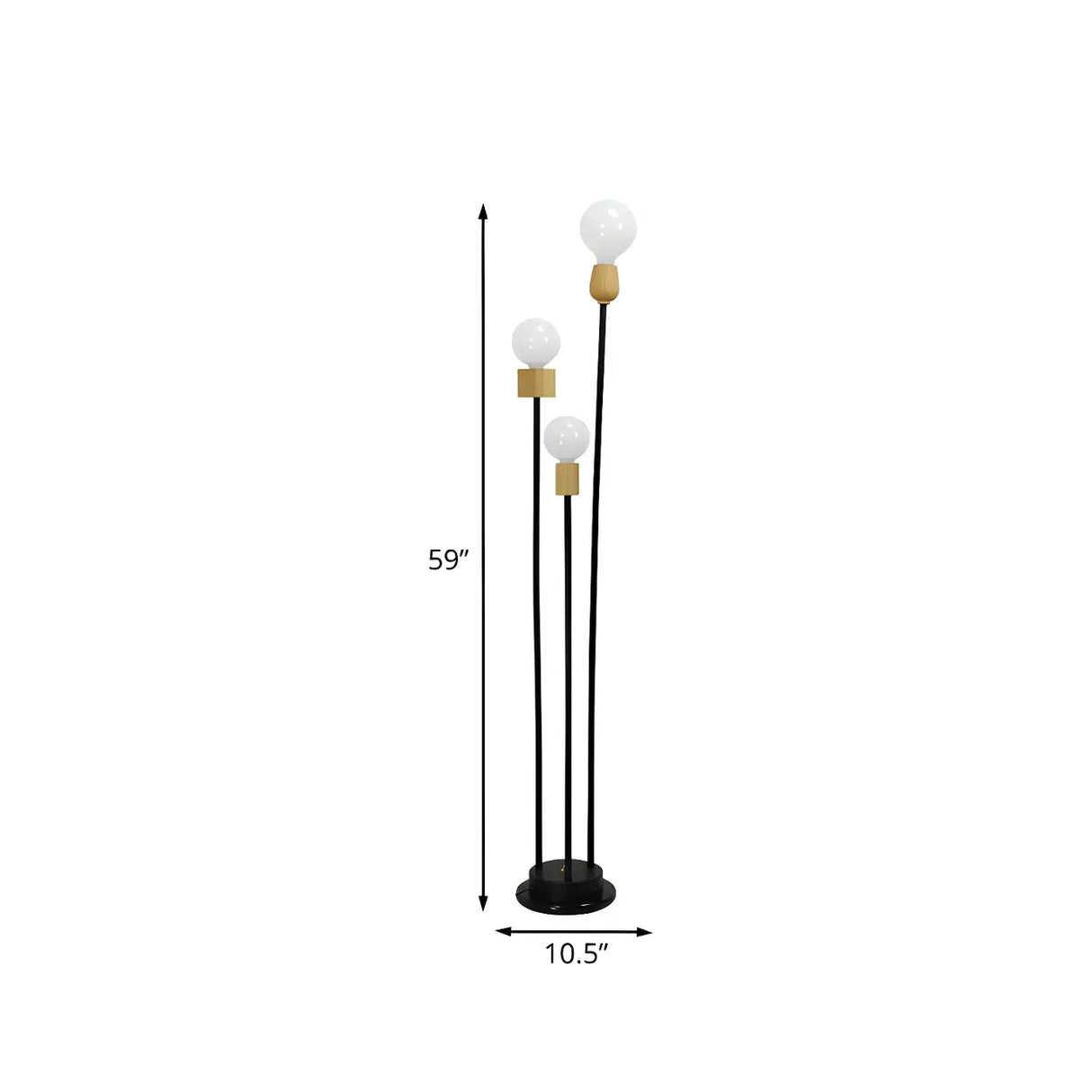 3-Light Minimalist Globe Metallic LED Floor Lamp