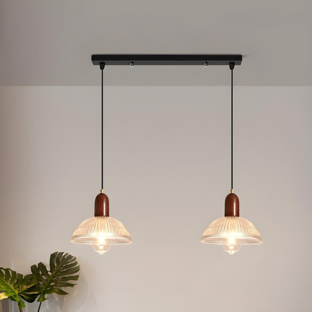 3-Light Modern Dome Clear Glass Island Pendant Light Image - 10