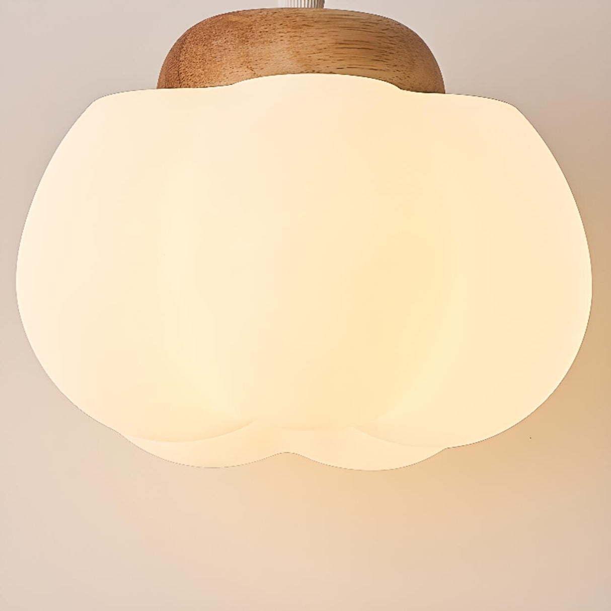 3-Light Modern Pumpkin Wood Island Light Fixtures Image - 4