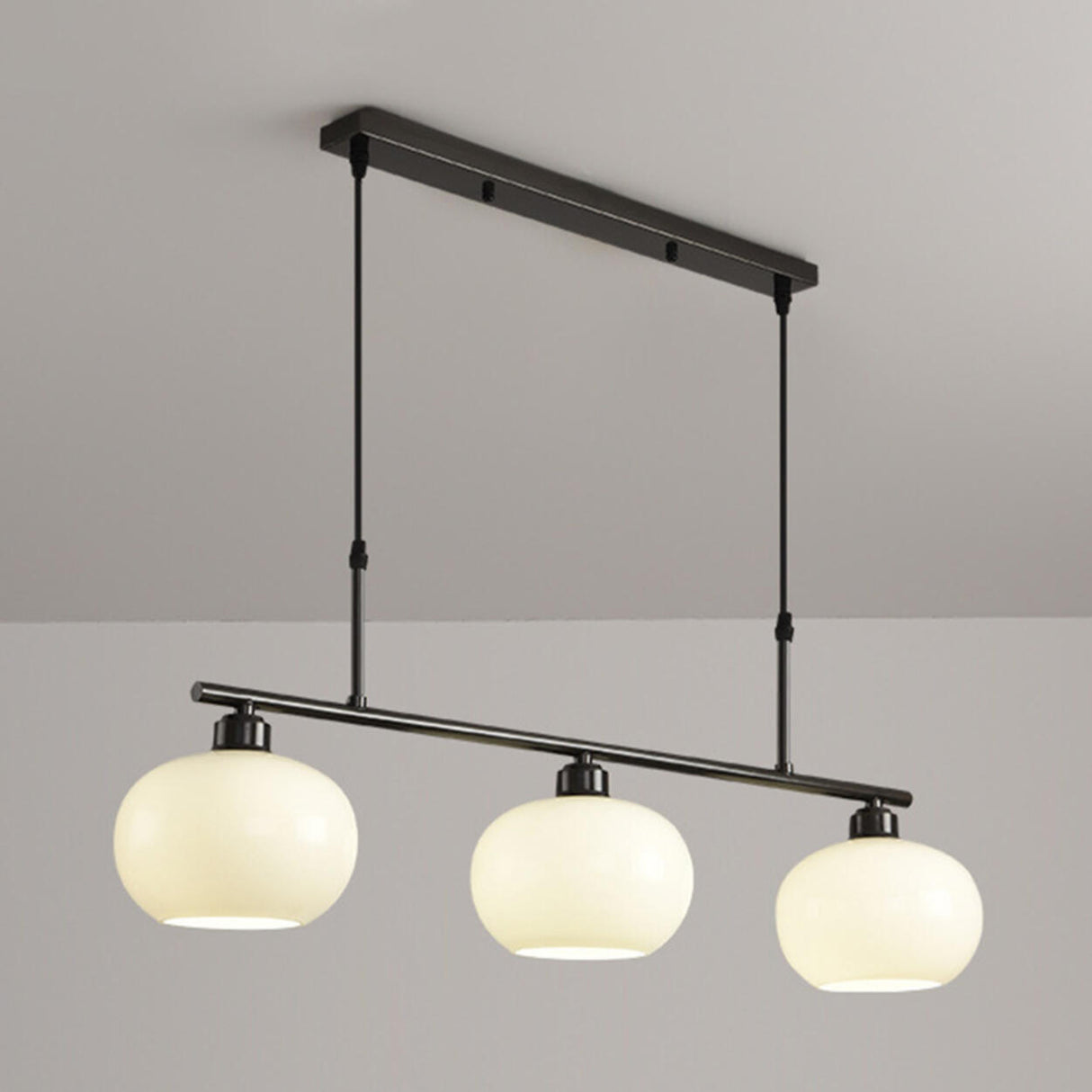 3-Light Modern Round Gold Frame Island Pendant Light Image - 9