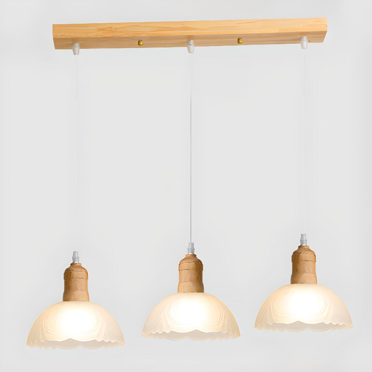 3-Light Modern White Glass Floral Pendant Lighting Image - 7