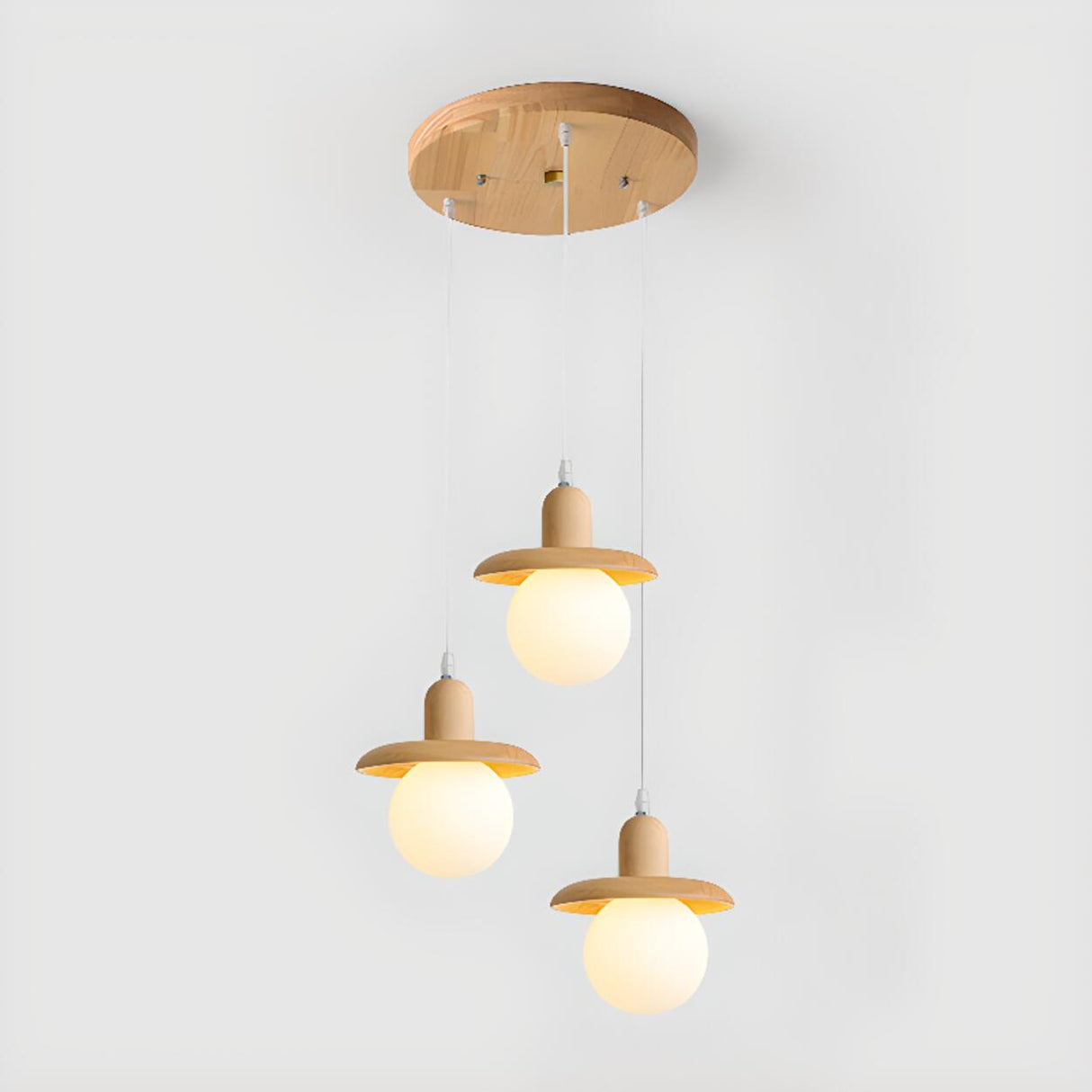 3-Light Modern White Glass Floral Pendant Lighting Image - 9