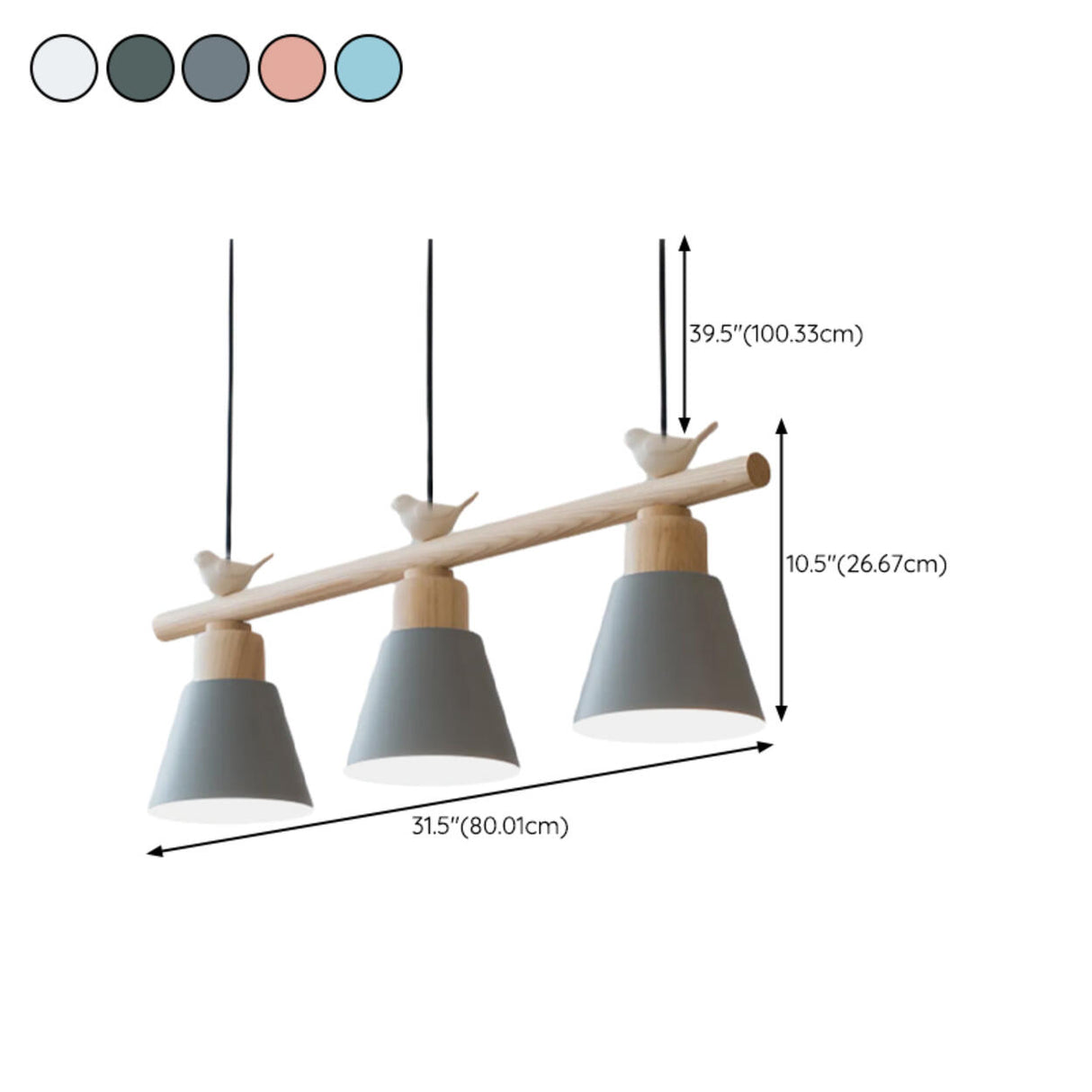 3-Light Yellow Dome and Bird Island Pendant Light Image - 17