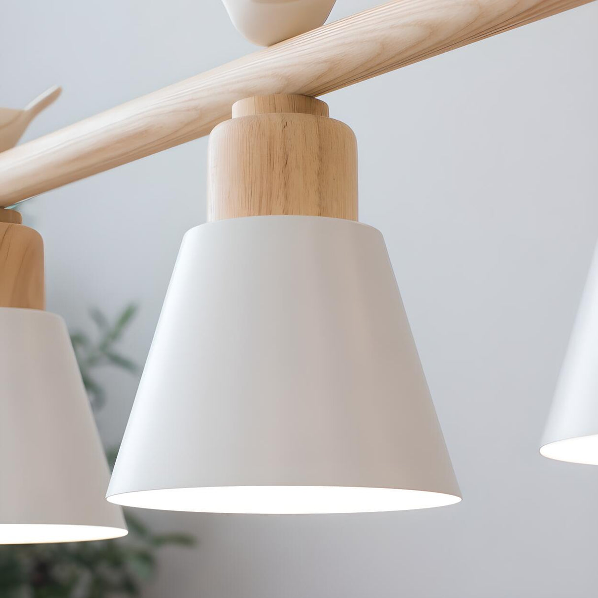 3-Light Yellow Dome and Bird Island Pendant Light Image - 8