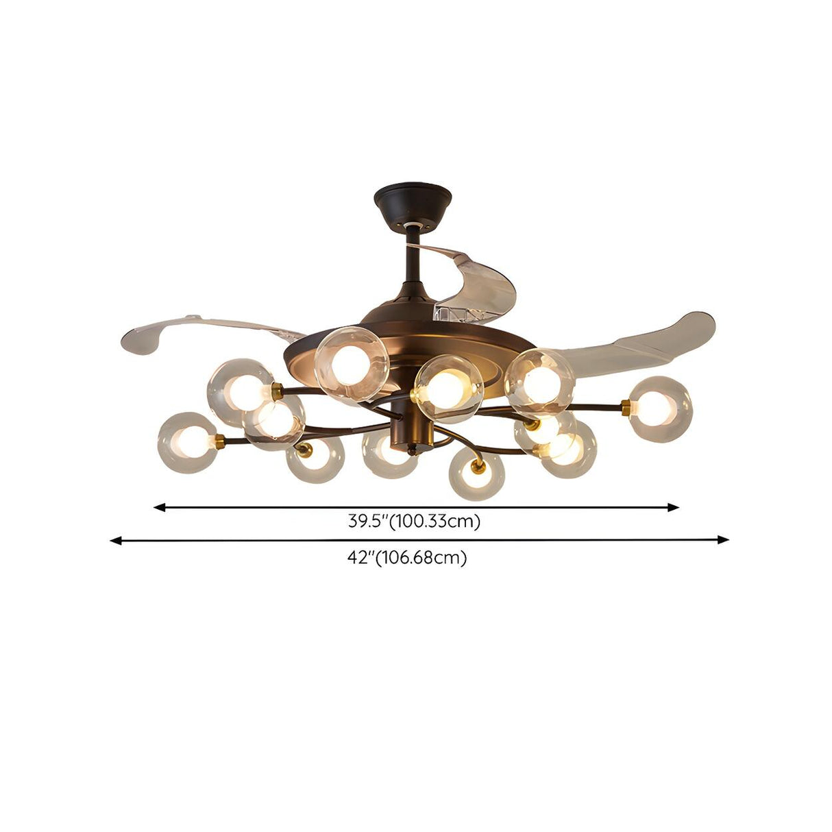 3-Speed Industrial Sputnik Ceiling Fan with Lights Image - 13