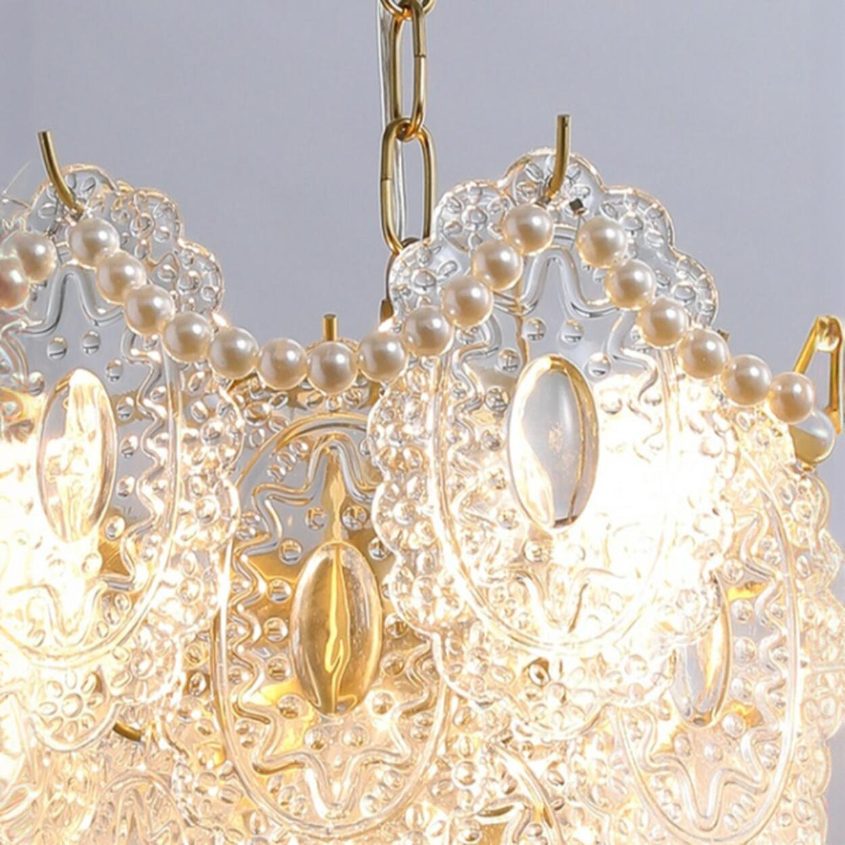 3 Tiers Clear Glass Pendant Chandelier Adjustable Height Image - 14