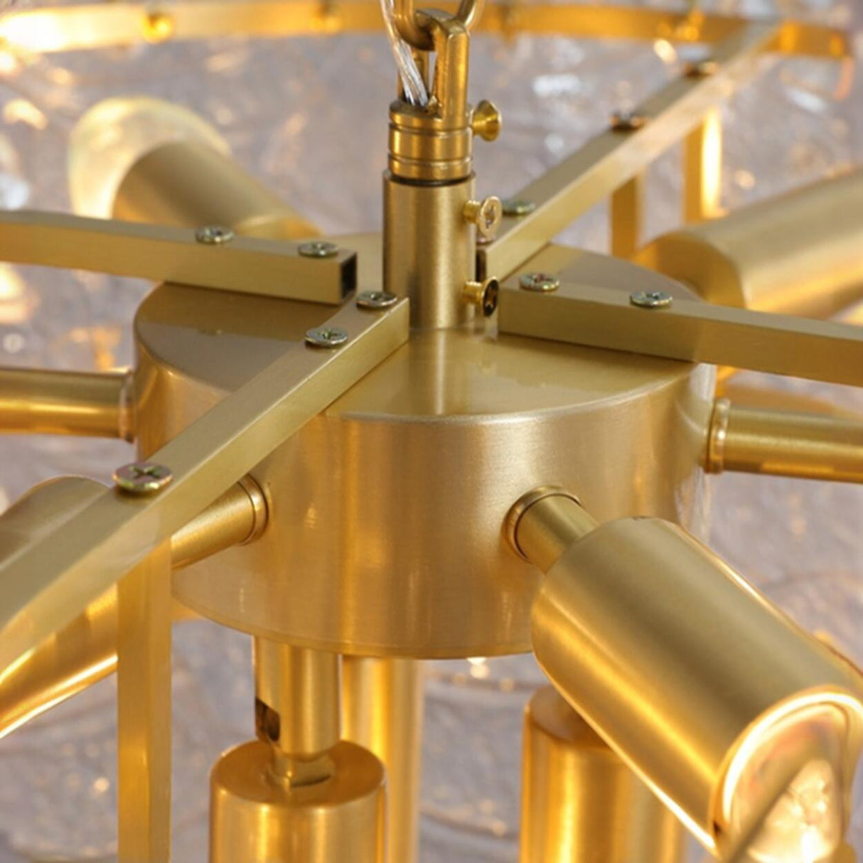 3 Tiers Clear Glass Pendant Chandelier Adjustable Height Image - 15