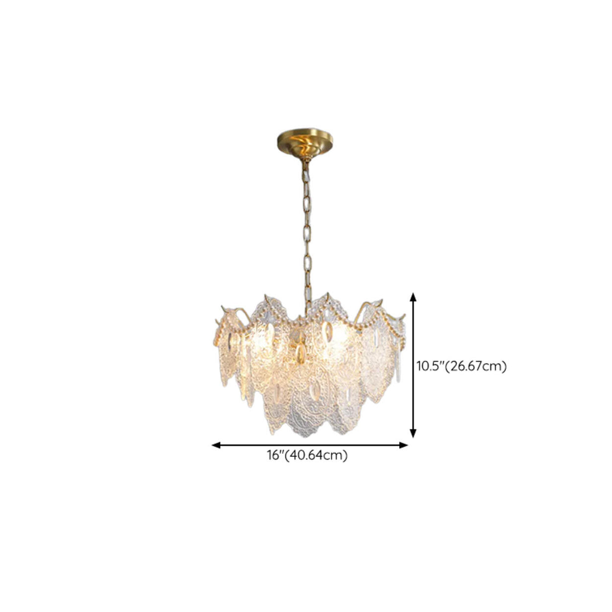 3 Tiers Clear Glass Pendant Chandelier Adjustable Height