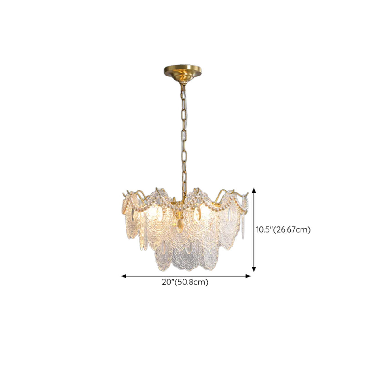 3 Tiers Clear Glass Pendant Chandelier Adjustable Height Image - 17