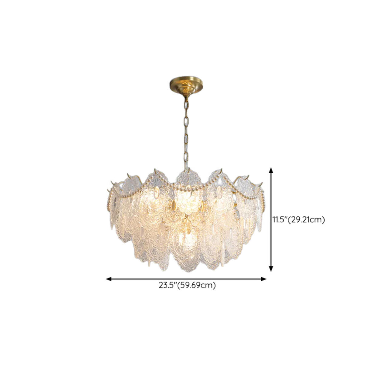 3 Tiers Clear Glass Pendant Chandelier Adjustable Height Image - 18