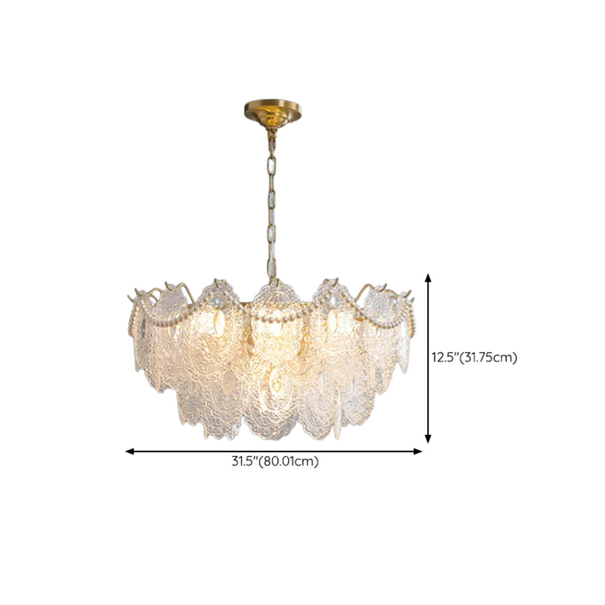 3 Tiers Clear Glass Pendant Chandelier Adjustable Height Image - 19