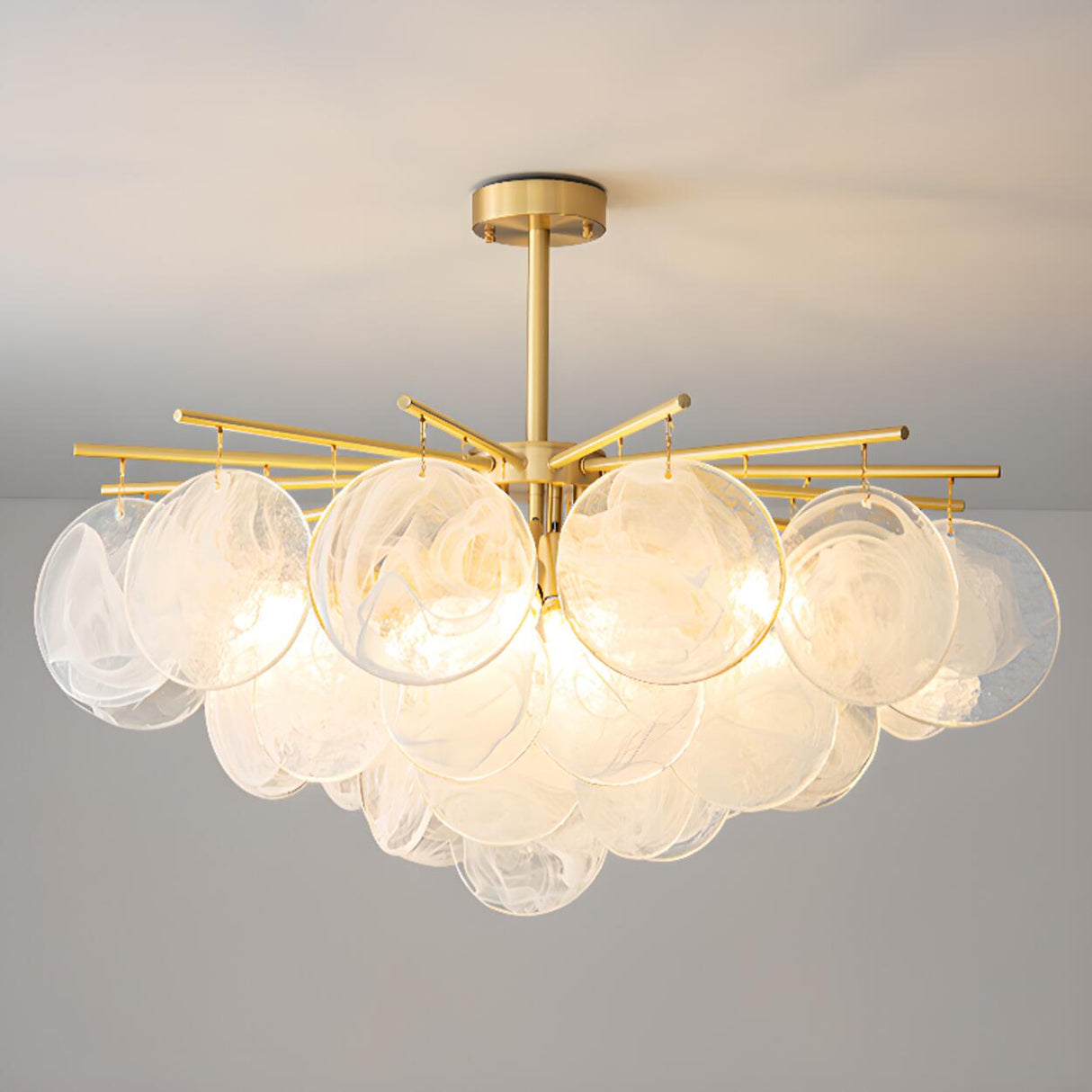 3 Tiers Round Clear Glass Shades Pendant Light Image - 15