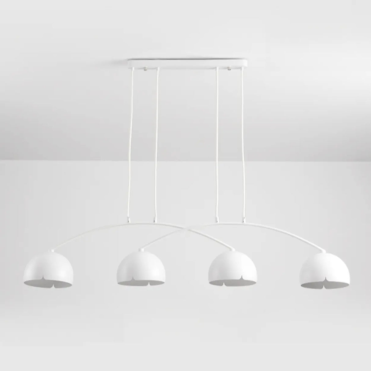 4-Light Arched and Dome White Island Pendant Light Image - 10