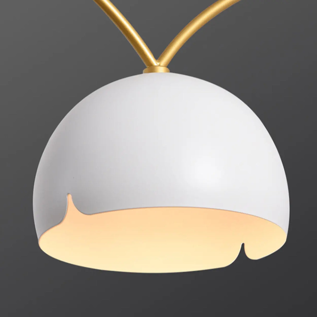 4-Light Arched and Dome White Island Pendant Light Image - 12