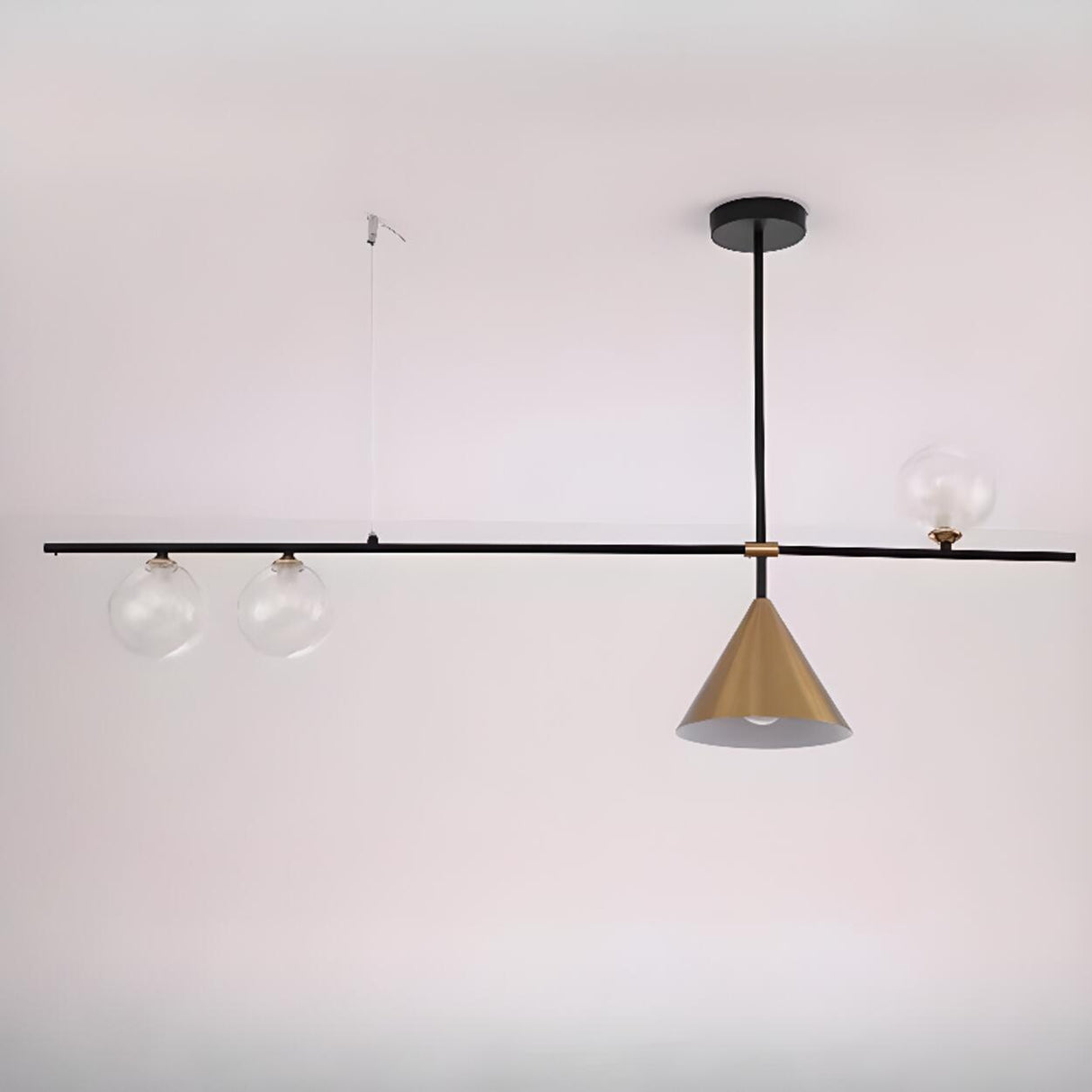 4-Light Cone and Globe Modern Island Pendant Light Image - 12