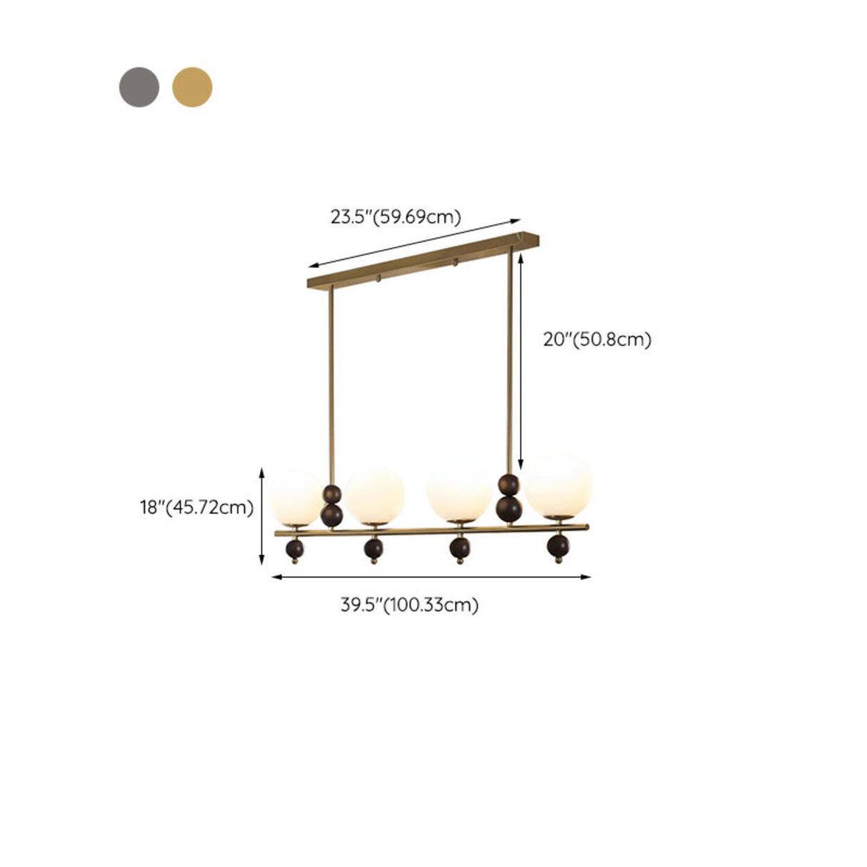 4-Light Modern Globe Coppery Island Hanging Light