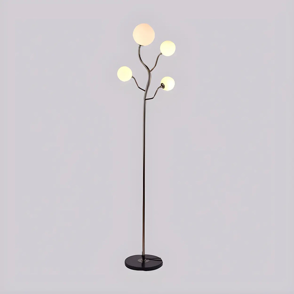 4-Light Modern Glod Tree Glass Globe LED Floor Lamp Image - 9