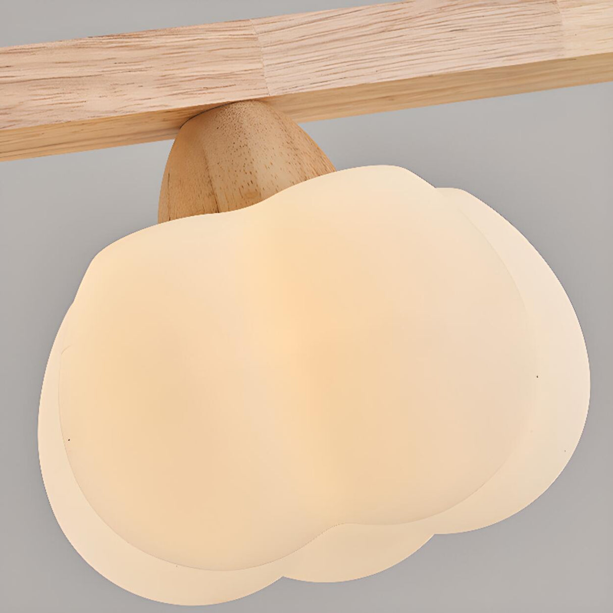 4-Light Pumpkin Wooden Modern Island Pendant Light Image - 10