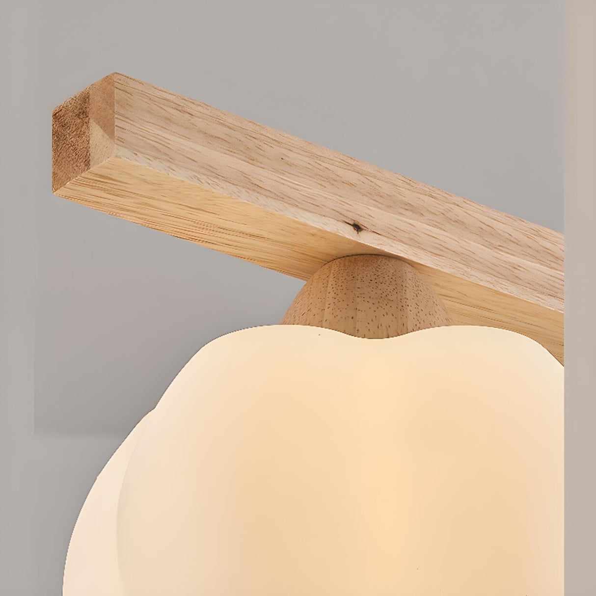 4-Light Pumpkin Wooden Modern Island Pendant Light Image - 11