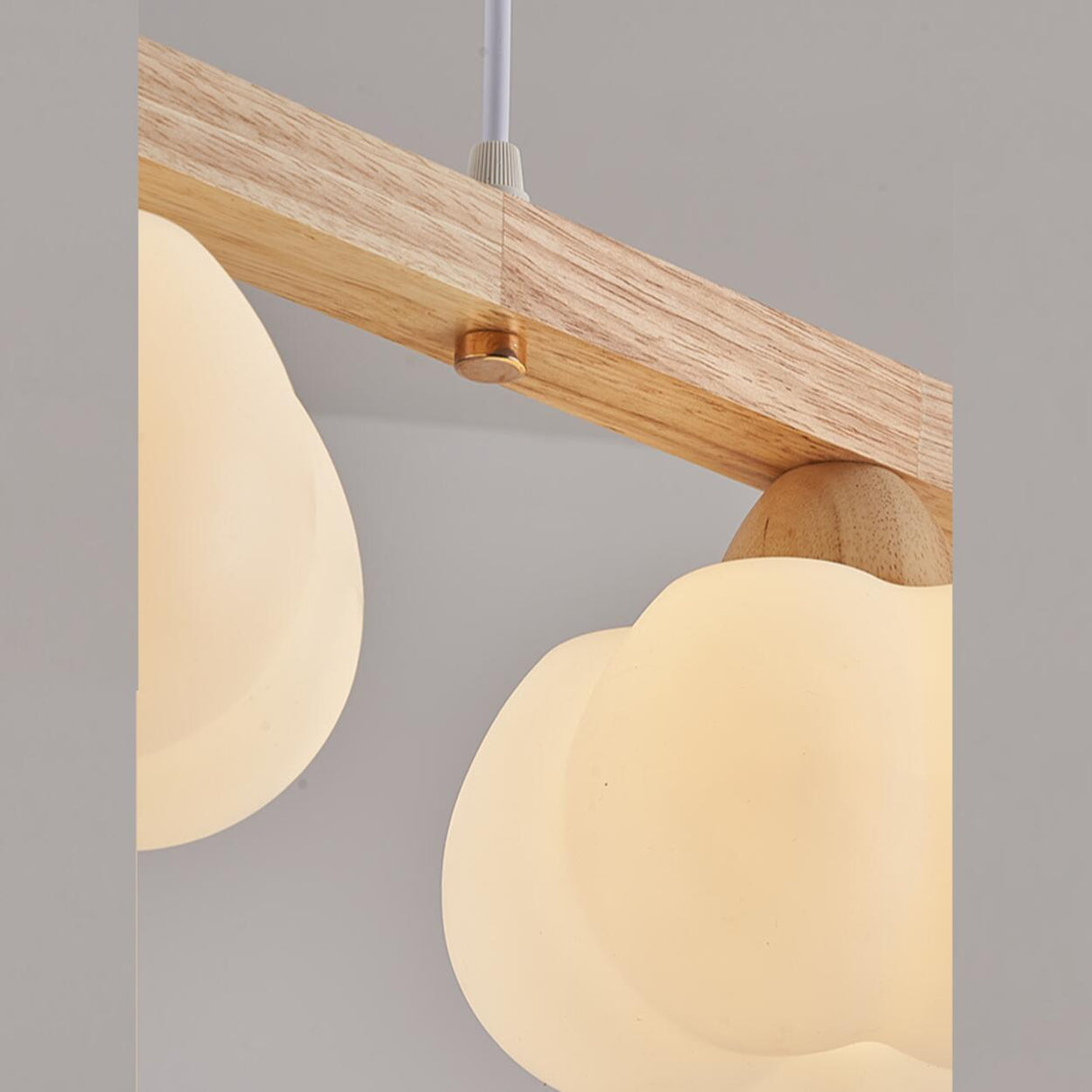 4-Light Pumpkin Wooden Modern Island Pendant Light Image - 12