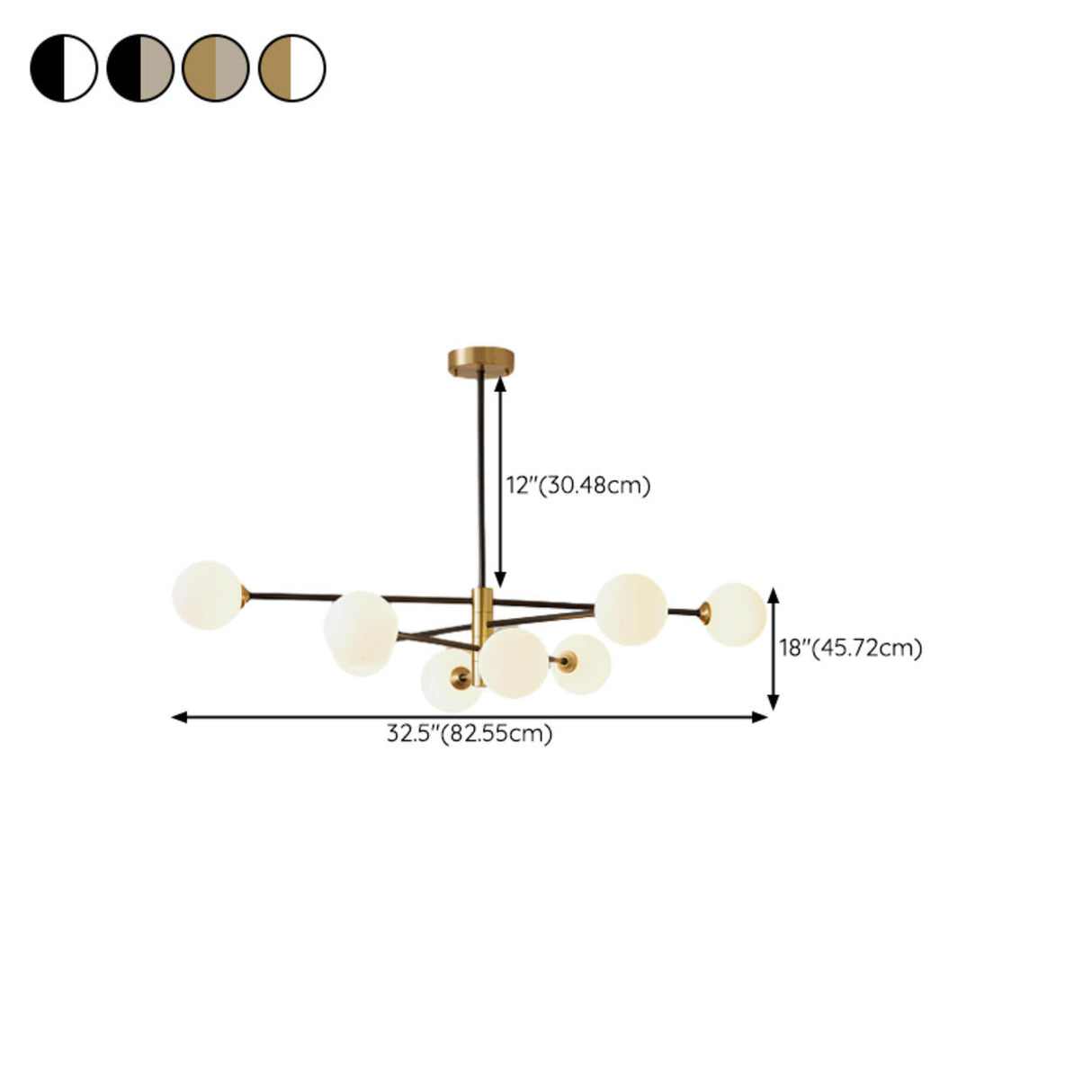 4 Tiers Modern Multi-Arm Ball Glass Chandelier