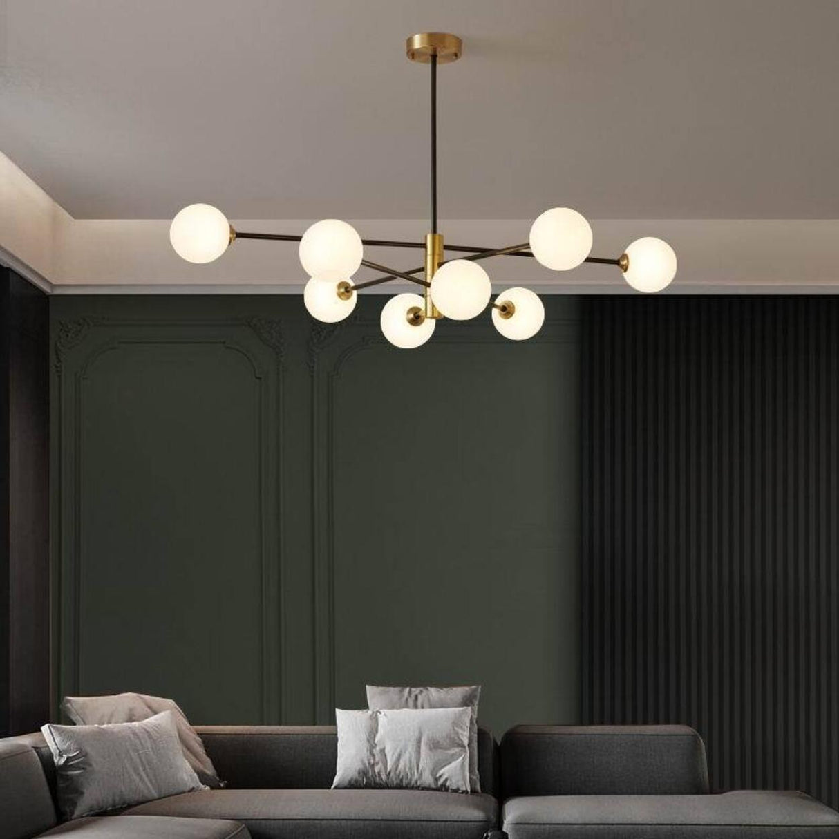 4 Tiers Modern Multi-Arm Ball Glass Chandelier Image - 2