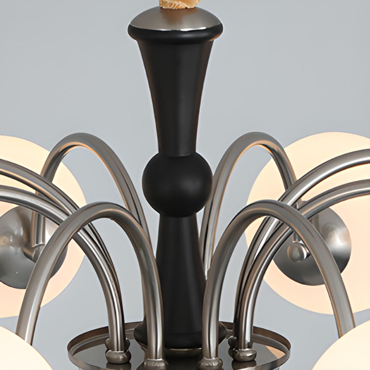 6-Light Classic Black and Gold Globe Chandelier Image - 11