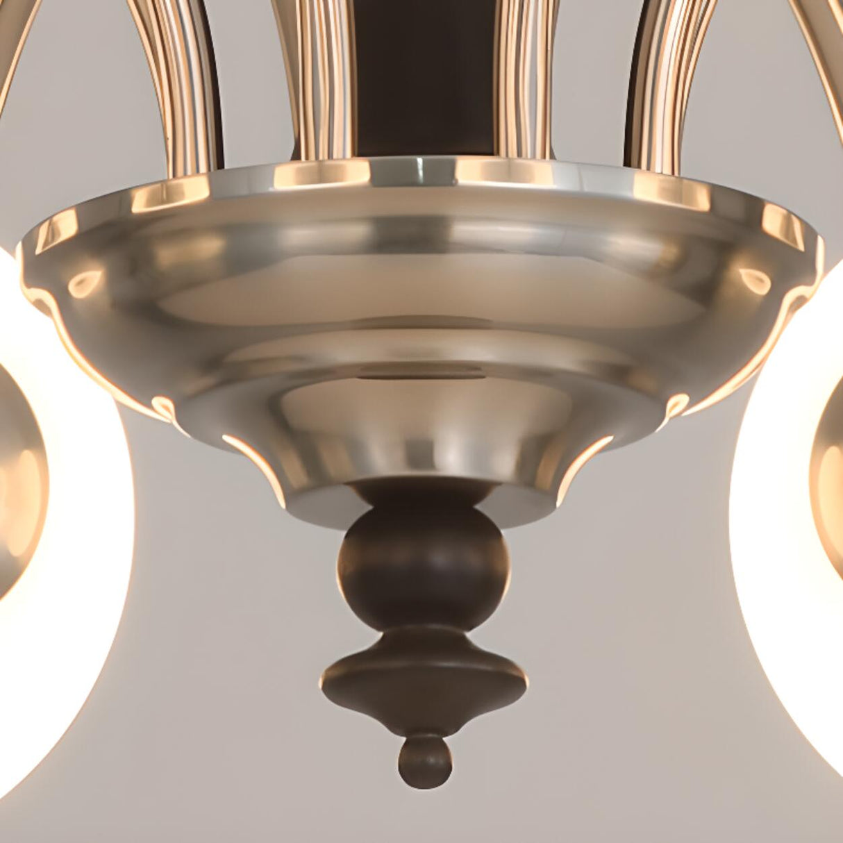 6-Light Classic Black and Gold Globe Chandelier Image - 9