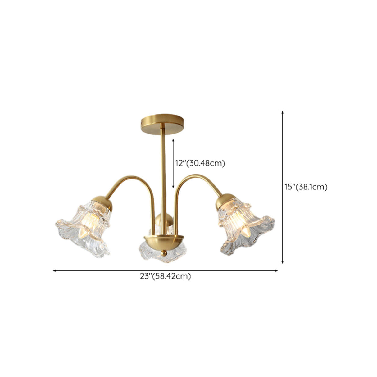 6-Light Modern Brass Floral Crystal Chandelier