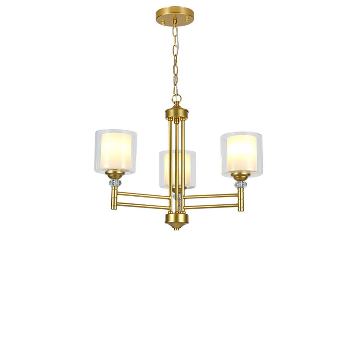 8-Light Modern Adjustable Chain Glass Chandelier Image - 12