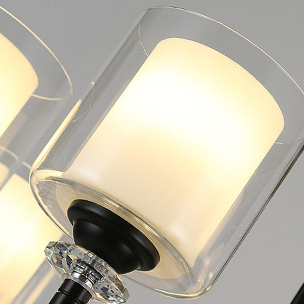 8-Light Modern Adjustable Chain Glass Chandelier Image - 16