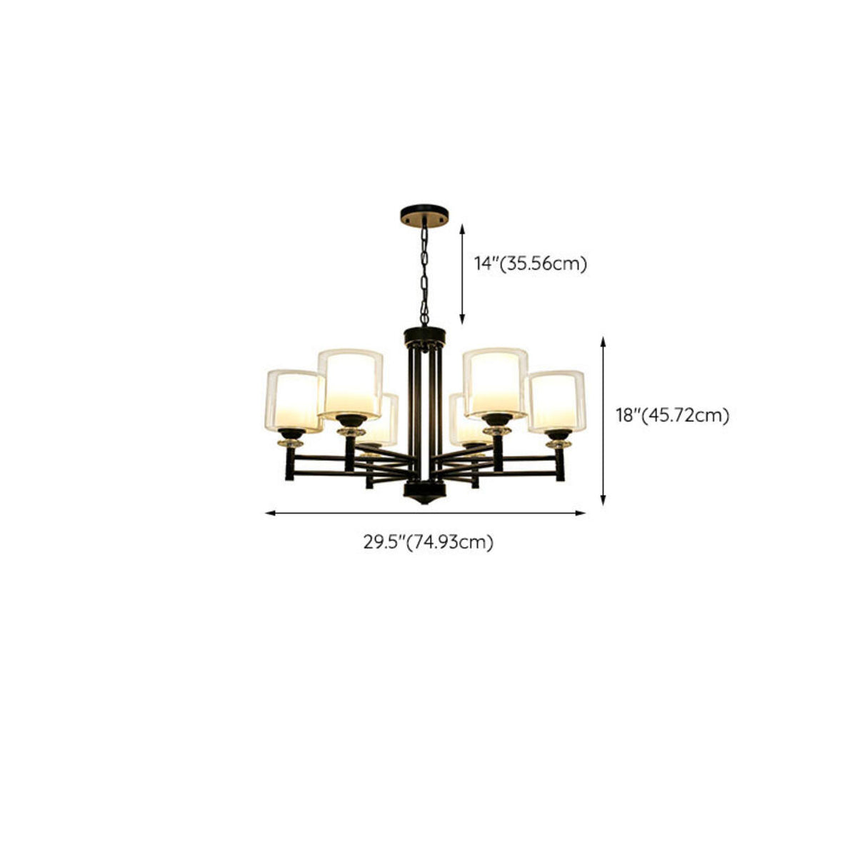 8-Light Modern Adjustable Chain Glass Chandelier Image - 19