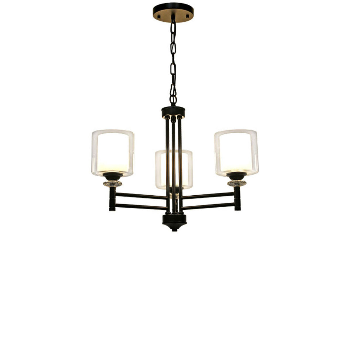 8-Light Modern Adjustable Chain Glass Chandelier Image - 2